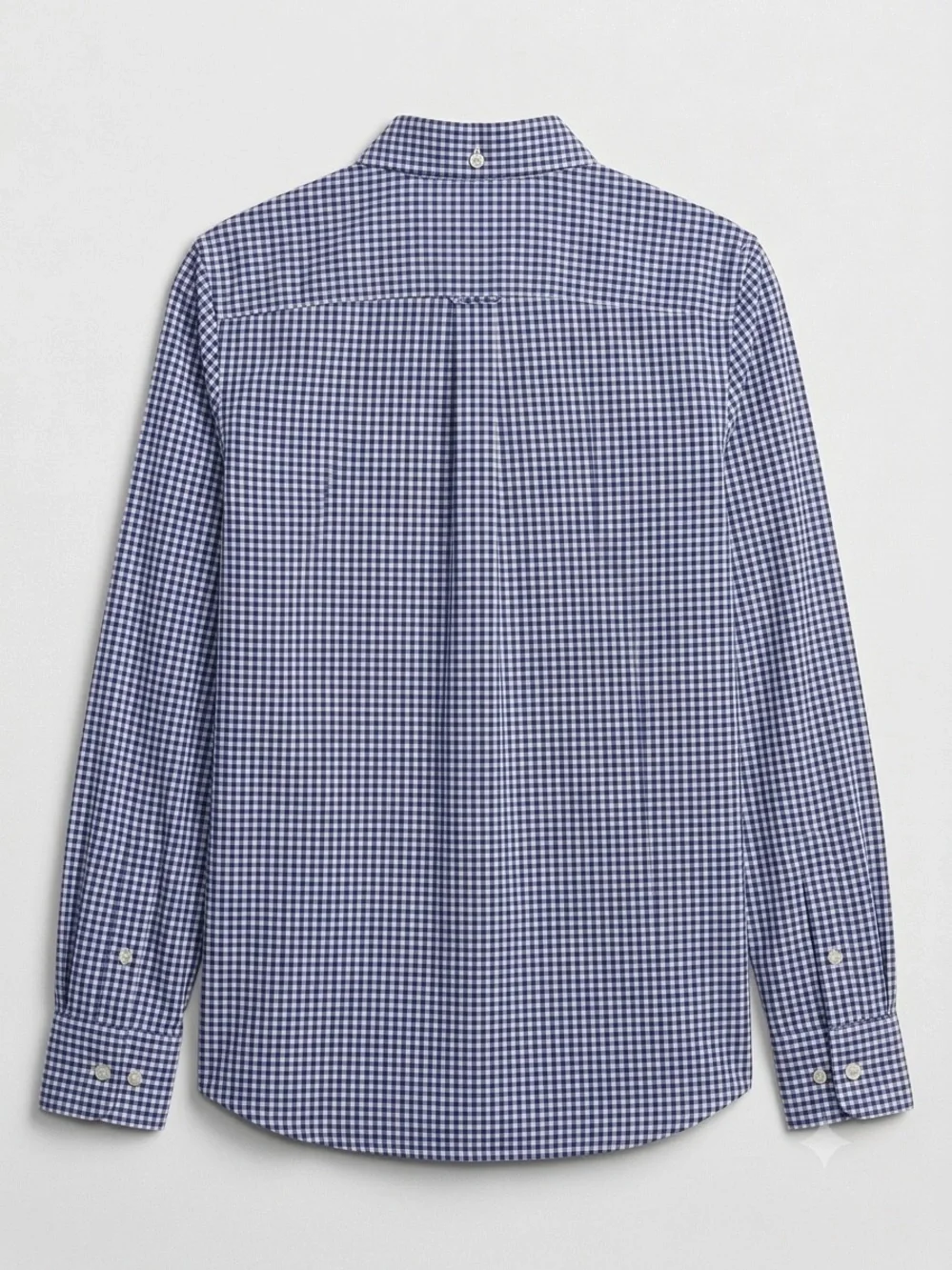 GAP Blue Gingham Plaid Shrunken Boyfriend Button Down Shirt M